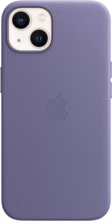 Чехол Apple Leather Case with MagSafe для iPhone 13 (MM163ZE/A), сиреневая глициния