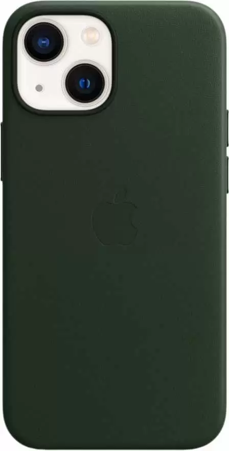 Чехол Apple Leather Case with MagSafe для iPhone 13 mini (MM0J3ZE/A), зеленая секвойя