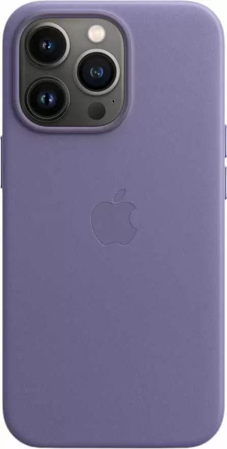 Чехол Apple Leather Case with MagSafe для iPhone 13 Pro (MM1F3ZE/A), сиреневая глициния