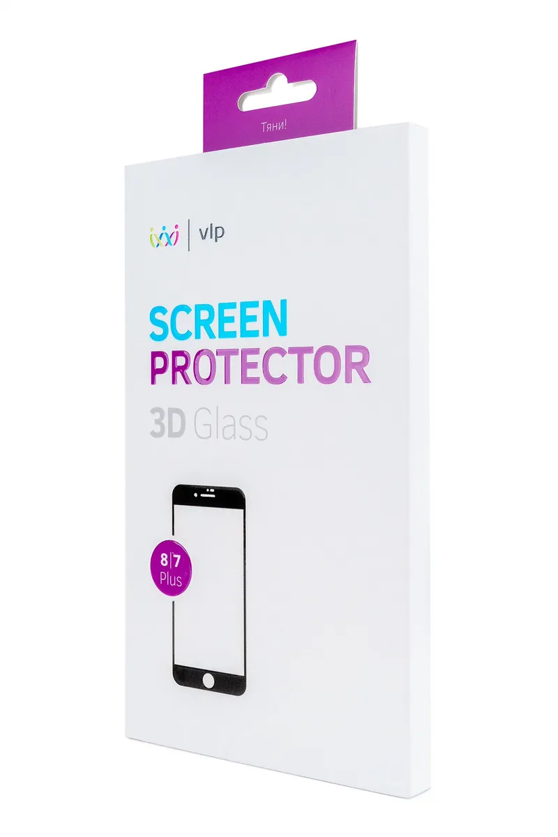 Защитное стекло VLP 3D iPhone 7 Plus с черной рамкой олеофобное