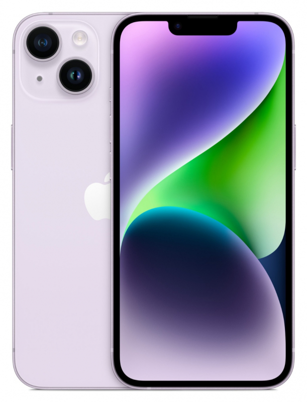 Apple iPhone 14, 128 Гб (е-sim+nano sim), фиолетовый 1