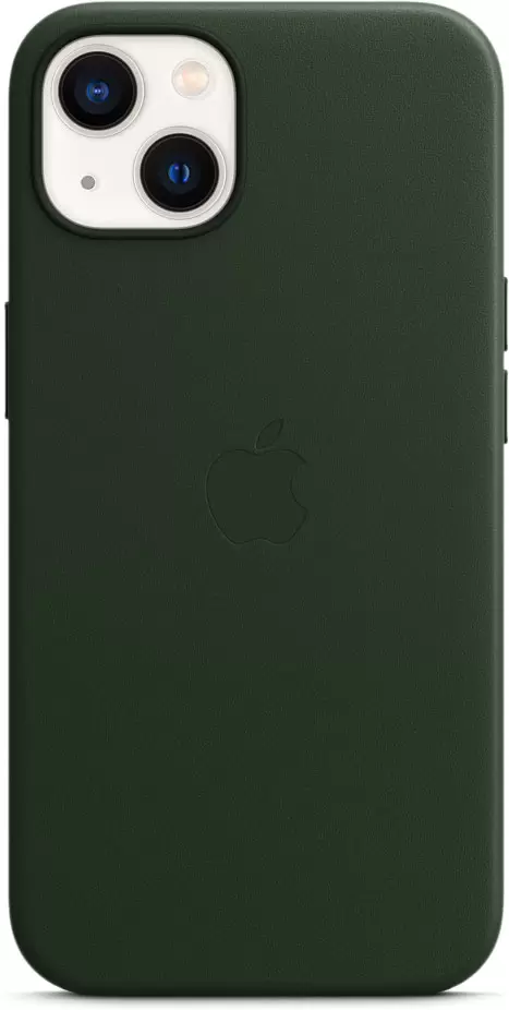 Чехол Apple Leather Case with MagSafe для iPhone 13 (MM173ZE/A), зеленая секвойя