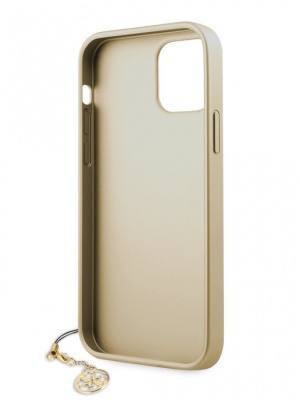 Чехол Guess 4G Charms collection для iPhone 12/12 Pro, коричневый