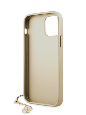 Чехол Guess 4G Charms collection для iPhone 12 mini, коричневый