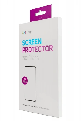 Защитное стекло VLP iPhone Xs Max 3D олеофобное, черная рамка