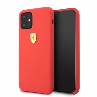 Чехол Ferrari IPhone 11 SF SILICONE CASE Sheild logo, красный