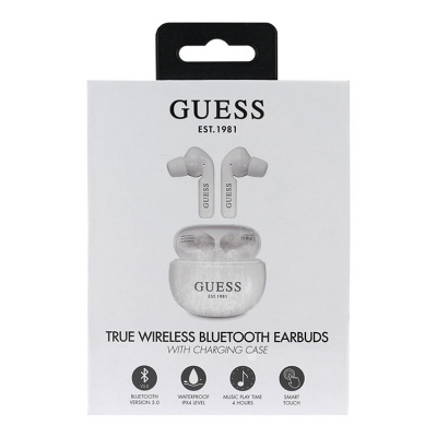 Наушники беспроводные Guess TSW Round shape Bluetooth v5.0, белые