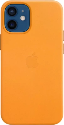 Чехол IMagSafe Leather Case для iPhone 12 mini (MHK63ZE/A), золотой апельсин