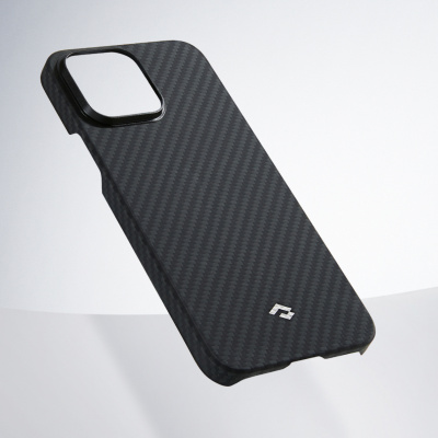 Чехол Pitaka iPhone 14 Pro Max MagEZ Case, узкое плетение 600D, черно-серый 2