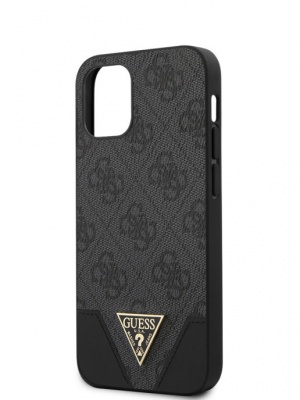 Чехол Guess 4G Triangle metal logo для iPhone 12 mini, серый