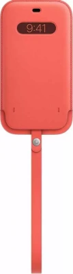 Чехол Apple Leather MagSafe для iPhone 12 Pro Max (MHYF3ZE/A), розовый цитрус