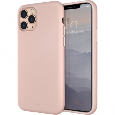 Чехол Uniq iPhone 11 Pro Lino, розовый