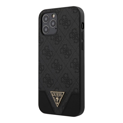 Чехол Guess 4G Triangle metal logo для iPhone 12 Pro Max, серый